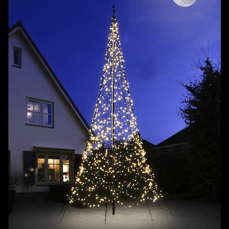 Fairybell Flagpole Christmas Tree Lights 20ft 1200 Bulbs Multi Color